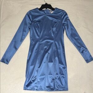 Gianni Bini Shimmering Blue Long Sleeve Dress